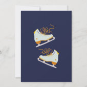 スケートオンオーバーアイススケートで滑るレトロ誕生日 招待状 (裏面)