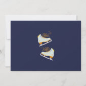 スケートオンオーバー氷スケートで滑るレトロ誕生日写真 招待状 (裏面)