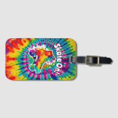スケートオンローラスケートで滑るリンク絞り染めヒッピー ラゲッジタグ (正面横)