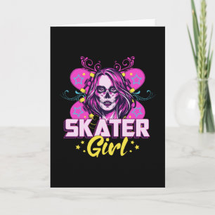 スケートガールSk8スケートボードガールズスケートで滑るギフトアイディア カード