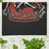 スケートショップグラブパーソナライズされたトリックスケートボード キッチンタオル (折り畳み)