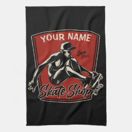 スケートショップグラブパーソナライズされたトリックスケートボード キッチンタオル