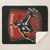 スケートショップグラブパーソナライズされたトリックスケートボード シェルパブランケット (正面(横))