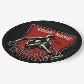 スケートショップグラブパーソナライズされたトリックスケートボード ペーパープレート (アングル)