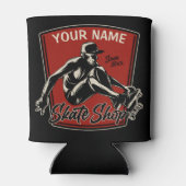 スケートショップグラブパーソナライズされたトリックスケートボード 缶クーラー (裏面)