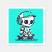 スケートスカルボット スタンダードカクテルナプキン (正面)