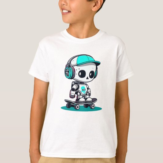 スケートスカルボット Tシャツ (正面)