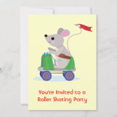 スケートスクーターのマウスローラースケートパーティー 招待状 (正面)