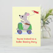 スケートスクーターのマウスローラースケートパーティー 招待状 (スタンド正面)