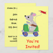 スケートスクーターのマウス招待状 招待状 (正面/裏面)