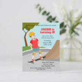 スケートパークおもしろいボーイバースデーパーティー インビテーションポストカード (スタンド正面)