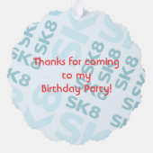 スケートパークおもしろいボーイバースデーパーティー オーナメントカード (裏面)