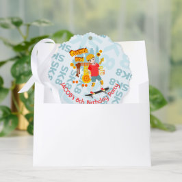 スケートパークおもしろいボーイバースデーパーティー オーナメントカード