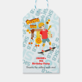スケートパークおもしろいボーイバースデーパーティー ギフトタグ
