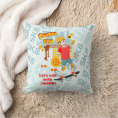 スケートパークおもしろいボーイバースデーパーティー クッション (ブランケット)