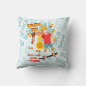 スケートパークおもしろいボーイバースデーパーティー クッション (裏面)