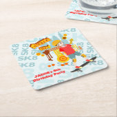 スケートパークおもしろいボーイバースデーパーティー スクエアペーパーコースター (アングル)