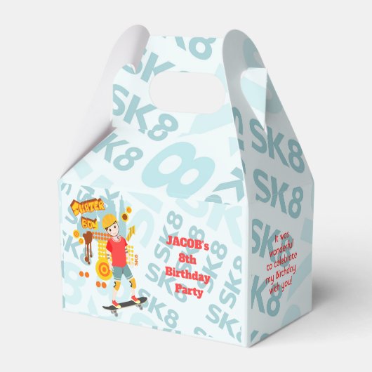 スケートパークおもしろいボーイバースデーパーティー フェイバーボックス (正面サイド)