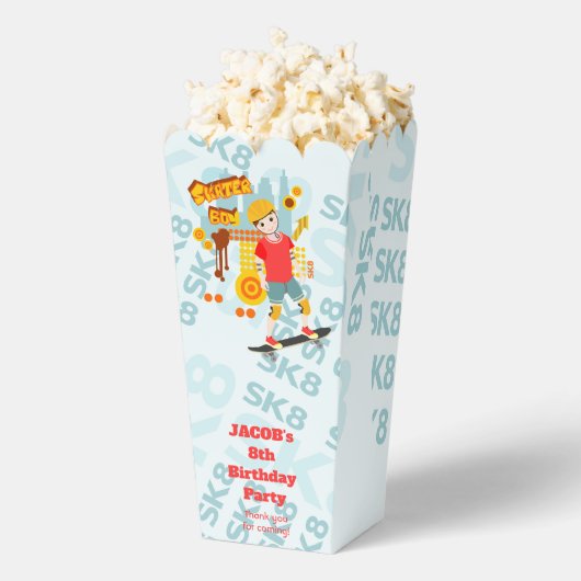 スケートパークおもしろいボーイバースデーパーティー フェイバーボックス (はじけた状態)