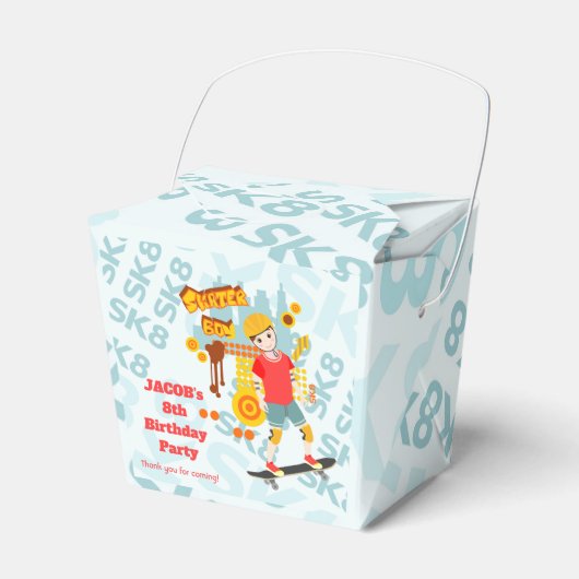 スケートパークおもしろいボーイバースデーパーティー フェイバーボックス (正面サイド)