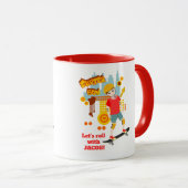 スケートパークおもしろいボーイバースデーパーティー マグカップ (正面右)