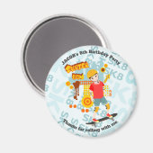 スケートパークおもしろいボーイバースデーパーティー マグネット (正面/裏面)