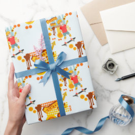 スケートパークおもしろいボーイバースデーパーティー ラッピングペーパー