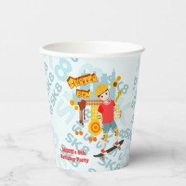 スケートパークおもしろいボーイバースデーパーティー 紙コップ