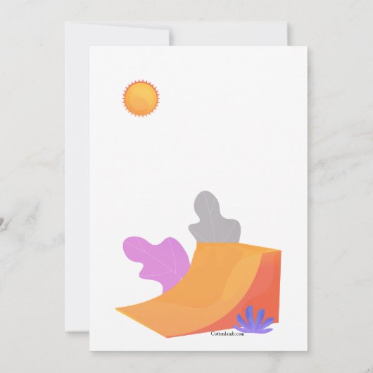 スケートパークの少年招待状 招待状 (裏面)