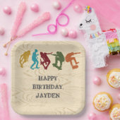 スケートパークスケートボーディング10代のをテーマにしたボーイズ誕生日 ペーパープレート (パーティー)