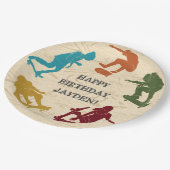 スケートパークスケートボーディング10代のをテーマにしたボーイズ誕生日 ペーパープレート (アングル)