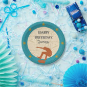 スケートパークスケートボーディング10代のをテーマにしたボーイズ誕生日 ペーパープレート (パーティー)