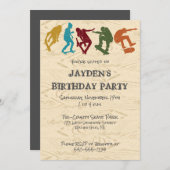 スケートパークスケートボーディング10代のをテーマにしたボーイズ誕生日 招待状 (正面/裏面)