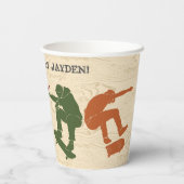 スケートパークスケートボーディング10代のをテーマにしたボーイズ誕生日 紙コップ (裏面)