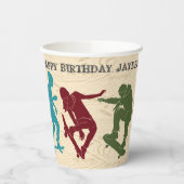 スケートパークスケートボーディング10代のをテーマにしたボーイズ誕生日 紙コップ (左)