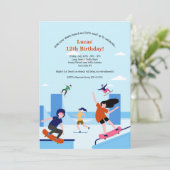 スケートパークバースデーパーティーの招待 招待状 (スタンド正面)