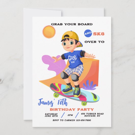 スケートパーク男子招待状 招待状 (正面)
