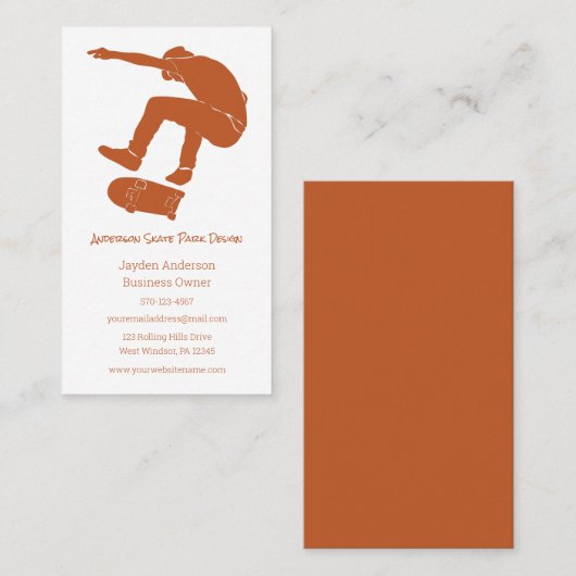 スケートパーク、スケートボードをテーマにしたテーマスケートボード 名刺 (正面/裏面)