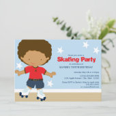 スケートパーティー | アフリカ系アメリカ人の少年 招待状 (スタンド正面)