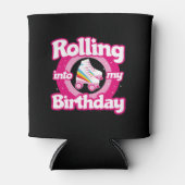 スケートパーティー – ローラリンクロールスケートで滑る誕生日 缶クーラー (正面)