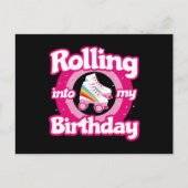 スケートパーティー - ローラー スケート リンク ローラー スケート 誕生日 ポストカード (正面)