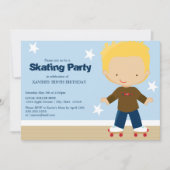 スケートパーティー | 金髪の少年 招待状 (正面)