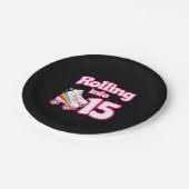 スケートパーティー- 15th Birthday Party – ローラースケートで滑る ペーパープレート (アングル)