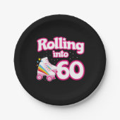 スケートパーティー- 60th Birthday Party – ローラースケートで滑る ペーパープレート (正面)