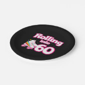 スケートパーティー- 60th Birthday Party – ローラースケートで滑る ペーパープレート (アングル)