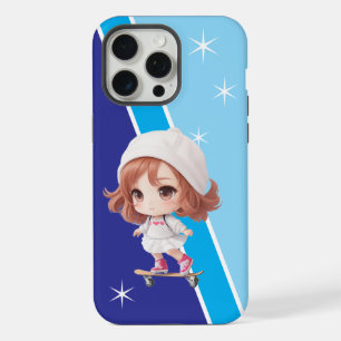 スケートビーブ – かわいい女の子2スケートボードの電話ケース iPhone 15 PRO MAXケース