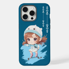 スケートビーブ – スケートボード上のかわいい女の子のケース iPhone 15 PRO MAXケース