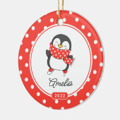 スケートペンギンの女の子 クリスマスオーナメント (左)