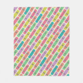 スケートボカラフルードパターン フリースブランケット (正面)