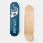 スケートボパーソナライズされたードブルーシャーク スケートボード (正面)